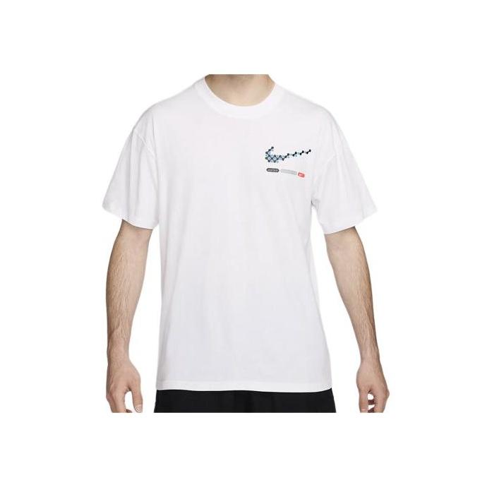 Nike Logo Print Round Neck Short Sleeve T-Shirt Men tops White FV3715-100