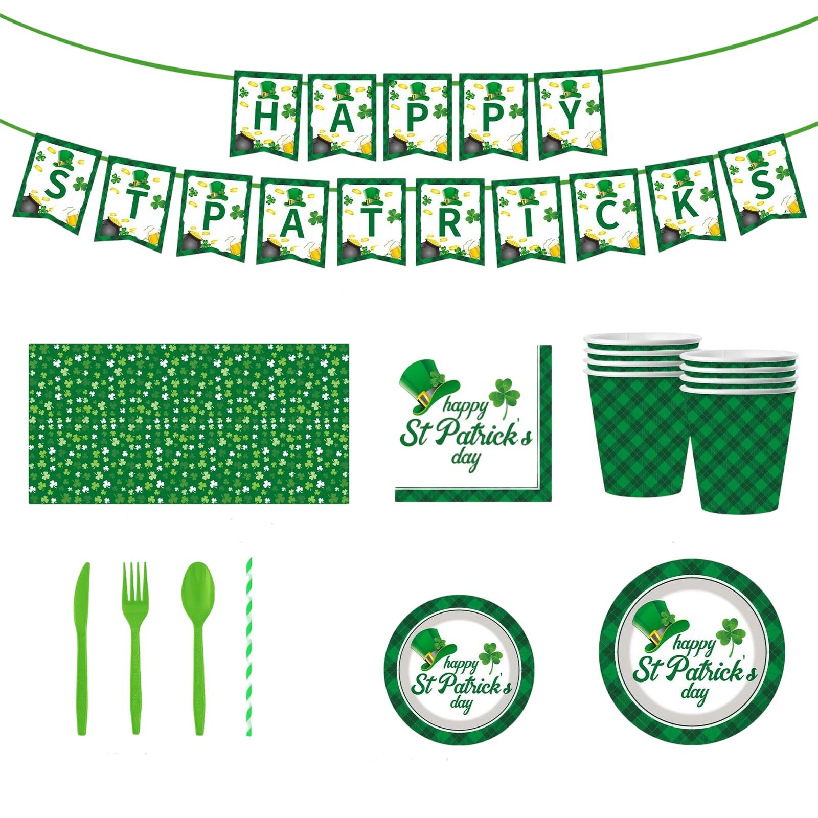 

St. Patrick s Themed Holiday Party Party Decoration Disposable Tissue Paper Tray Paper Cup Tableware one size
