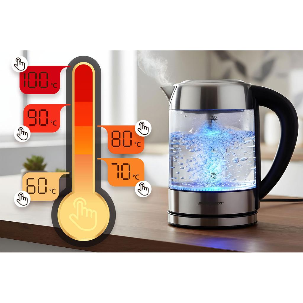 Glass Electric Kettle With Temperature Control, Berdsen