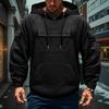 Men's Cargo Hoodie | Drawstring Multi-Pocket, Solid Color For Outdoor & Casual Wear