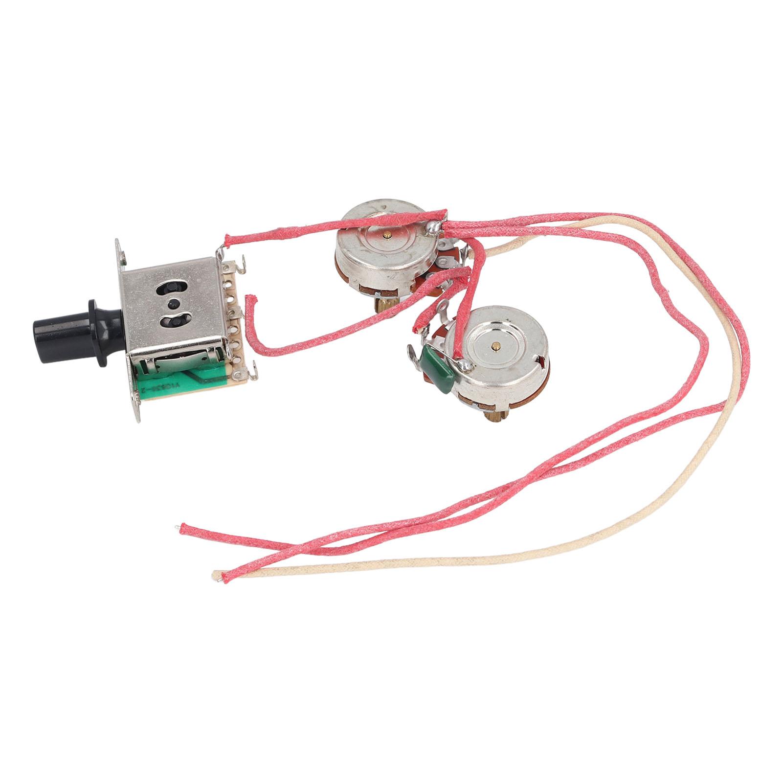 

Electric Guitar Wiring Harness Prewired Kit 3 Way Toggle Switch 250K Potentiometer Jack Guitar Wiring Harness Set
