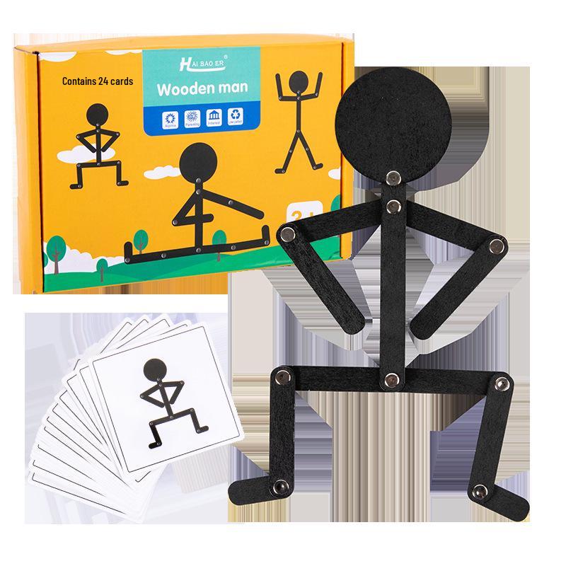 Flexible Bamboo Limbs Wooden Man Puzzle: Kids' Early Education Toy
