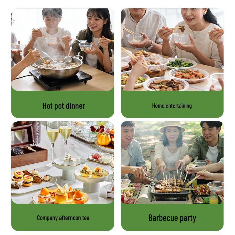 Meiliya 6-Person Disposable Food-Grade Tableware Set