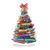 Christmas Tree Ornaments Stacked Book Ornament, 2D Flat Stacking Holiday Hanging Decoration, Desktop Display Reading Theme Acrylic Pendant, Gifts for