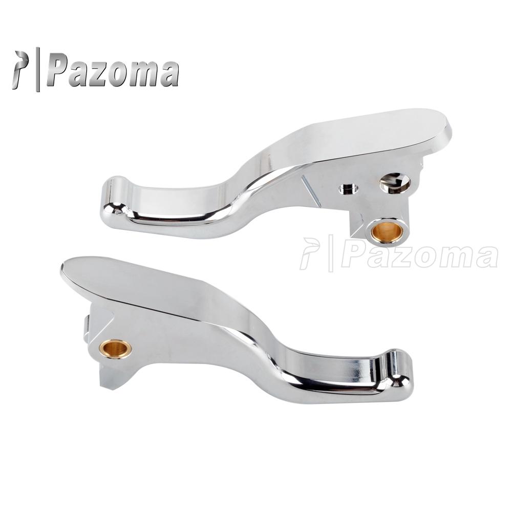 Chrome/Black CNC Aluminum Edge Cut Hand Control Lever Kit Brake Clutch Levers 2 Finger 5.3" for Softail Breakout