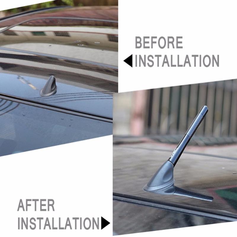 4,7 Zoll Universal Auto Antenne Carbon Fiber Radio Fm Antena Schwarz Kit + Schraube