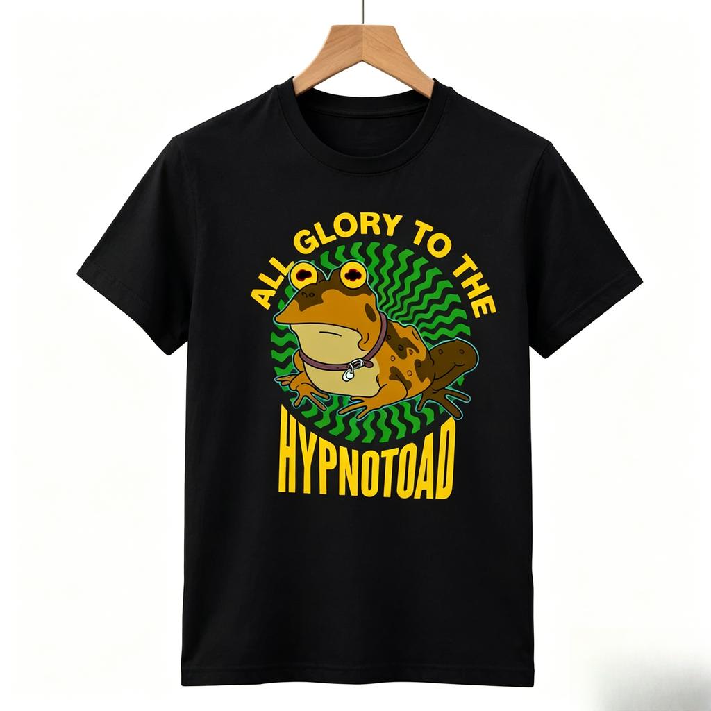 Futurama Hypnotoad T-Shirt für Unisex Alle Ehre dem Hypnotoad Grafik Novelty Tee Lässiges Kurzarm Schwarz Baumwolle Oberteil 2026 Neu
