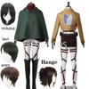 Cosplay Anime Levi Ackerman Mikasa Ackerman Cosplay Costume Eren Jaeger Outfits Hange Zoe Cosplay Costume AOT სრული ნაკრები