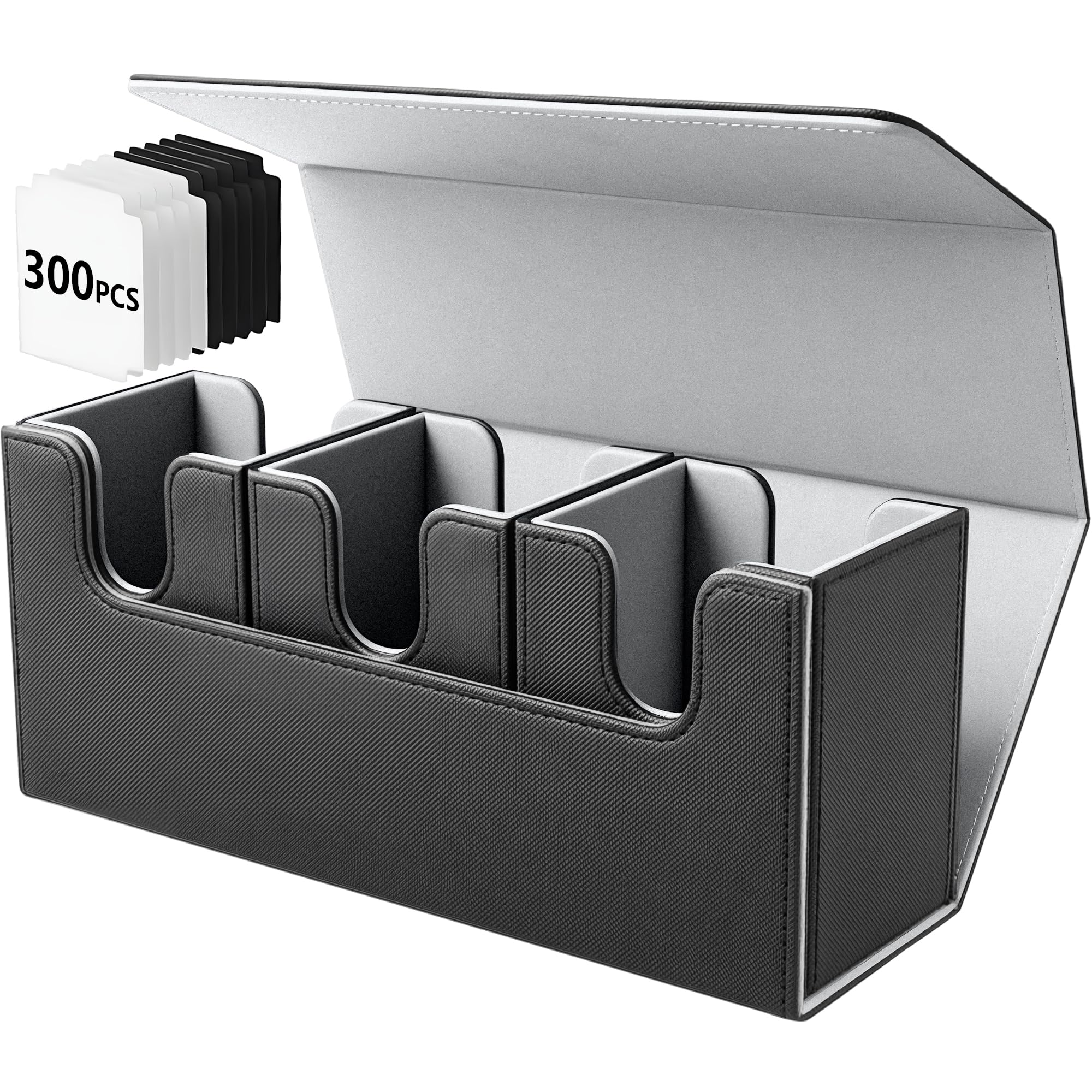 Saeda Deck Trading Card Storage Holds 300 Large Three Card Display Magnetic Trading Card Compatible with Masters and All Trading Card Game Sleeve