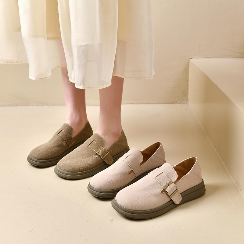 Retro Plano Femenino Primavera A Pisotón Dos Tendencia de Uso Boca Poco Profunda Zapatos Individuales Moda Femenina Zapatos de Verano para Mujer Transpirables para Clima Cálido