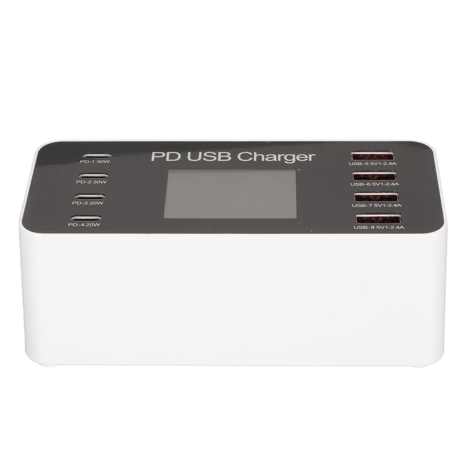 

USB зарядная станция 65 Вт концентратор 8 портов USB A USB C PD быстрая многозарядная док-станция защита цепи EU Plug