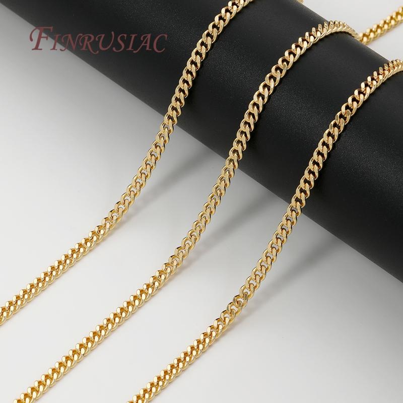 Multiple Styles 1 Meter 18K Gold Plated Brass Necklaces&Bracelets Chains Quality DIY Jewelry Accessories Chain For Needlework