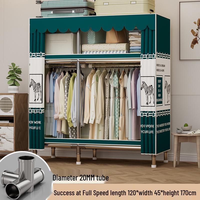 Sturdy Reinforced Steel Frame Fabric Wardrobe for Home & Bedroom Use