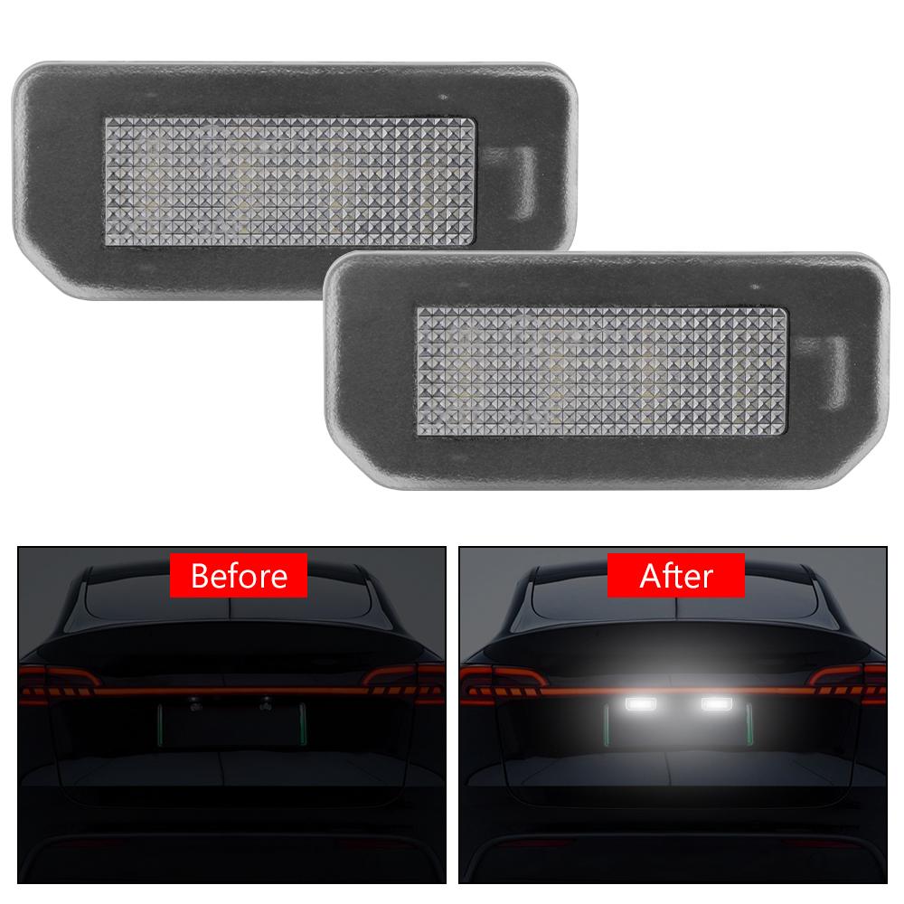 Car Accessories 2Pcs/Set Upgrade LED Car License Number Plate Lights 13.5V 5700K For Tesla Model 3 Model Y Lamp Accessories