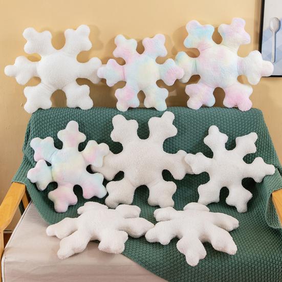 Pernă cu fulgi de zăpadă de Crăciun perne decorative de pluș de iarnă canapea în formă de fulg de nea Decorare canapea pat Moliciune Decor adorabil de iarnă