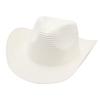 Adjustable Lightweight Wide Brim Solid Woven Panama Curled Straw Western Cowboy Visor Sun Hat With Accessories for Seaside Beach