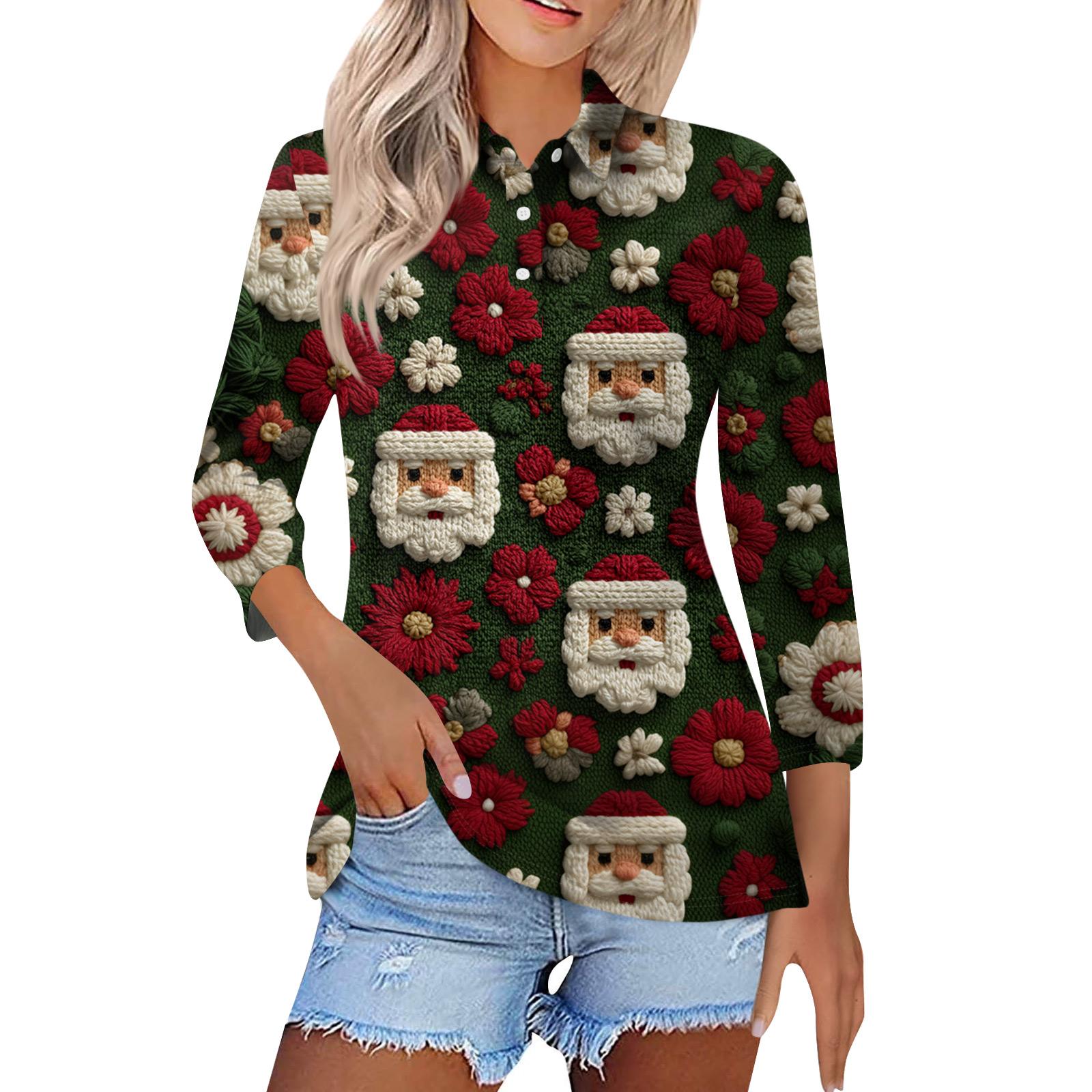 

Женская модная повседневная блузка с лацканами на пуговицах, с рукавом 3/4 и винтажным принтом M винный