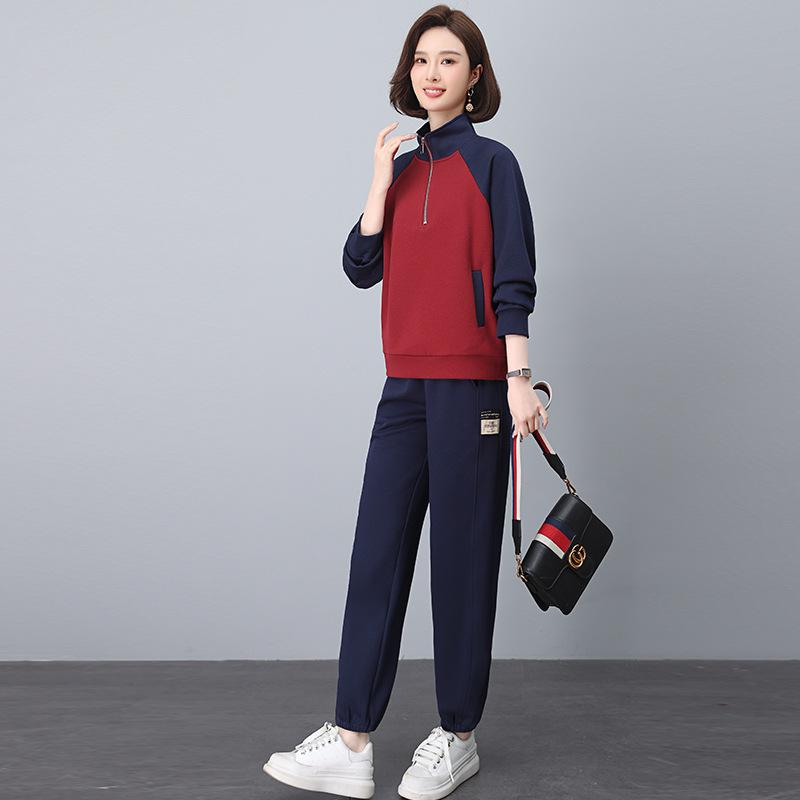 

Женский стильный комплект из двух предметов, коллекция весна/осень 2025 – Молодежный повседневный наряд Triple Extra Large вино красного