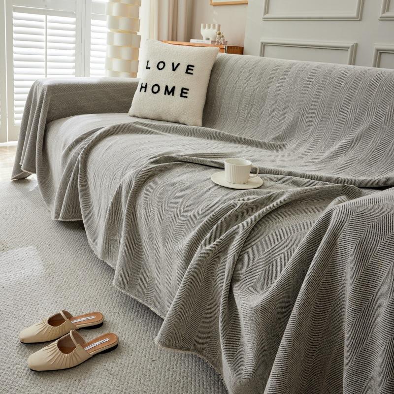 Απλό Μονόχρωμο Ψαροκόκαλο Μοτίβο Διευρυμένο Κάλυμμα Πετσέτας Καναπέ Ύφασμα Μαξιλάρι Καναπέ Τέσσερις Εποχές Universal Πλήρως Καλυμμένο Κάλυμμα Καναπέ Πλάτης