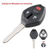 Jingyuqin Modified Remote Flip Key Shell Fob Fit For Mitsubishi Galant Eclipse Lancer 3/4 Buttons Folding Case G9M0