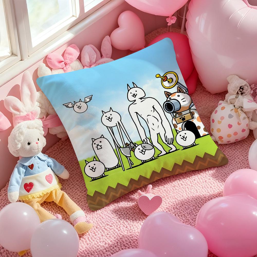 The Battle Cats Game Cushion Cover Pattern Printed Pillowcase for Living Room Sofa Cushion Cover & Bedroom Decor
