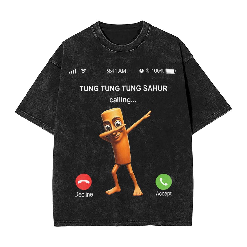Tung Tung Tung Sahur Found Dead Breaking News Meme Tshirt Men  Unique Cotton Tees O Neck Short Sleeve T Shirt Printed Clothes