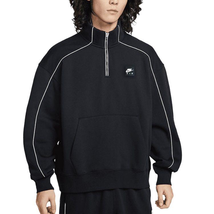 Nike Sportswear Men s 1/2 Zip Fleece Sweatshirt Black II3144-010 S