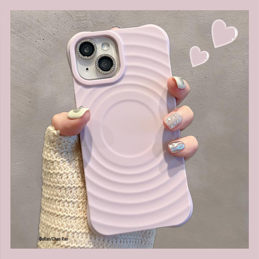 Apple 17 Pro Max Liquid Silicone Magnetic Wave Pattern iPhone 16 Protective Case