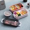 ZISIZ Layered Microwaveable Lunch Box with Utensils