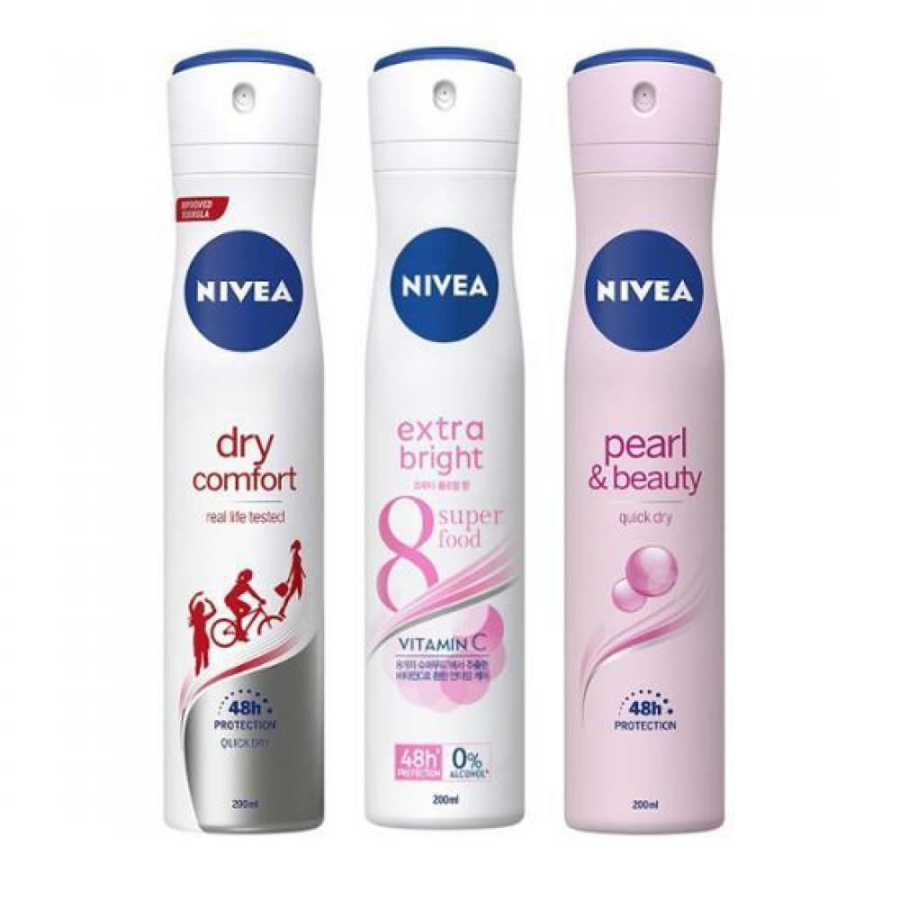 

Nivea Deodorant Spray 200ml Dry Bright Pearl Beauty Choose 1 Spray Pearl Beauty 200ml