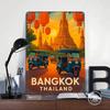 Bangkok Thailand Travel Poster Customized Wall Art Vintage Metal Signs Retro Tin Plaque for Man Cave Wand Deko Room Ornaments