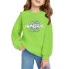 Kids' Long Sleeve Loose Pullover Letter Printed Round Neck Sweatshirt