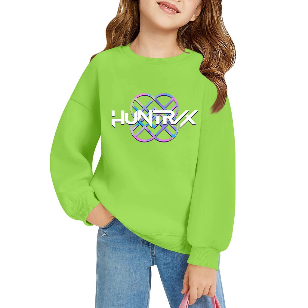 Kids' Long Sleeve Loose Pullover Letter Printed Round Neck Sweatshirt