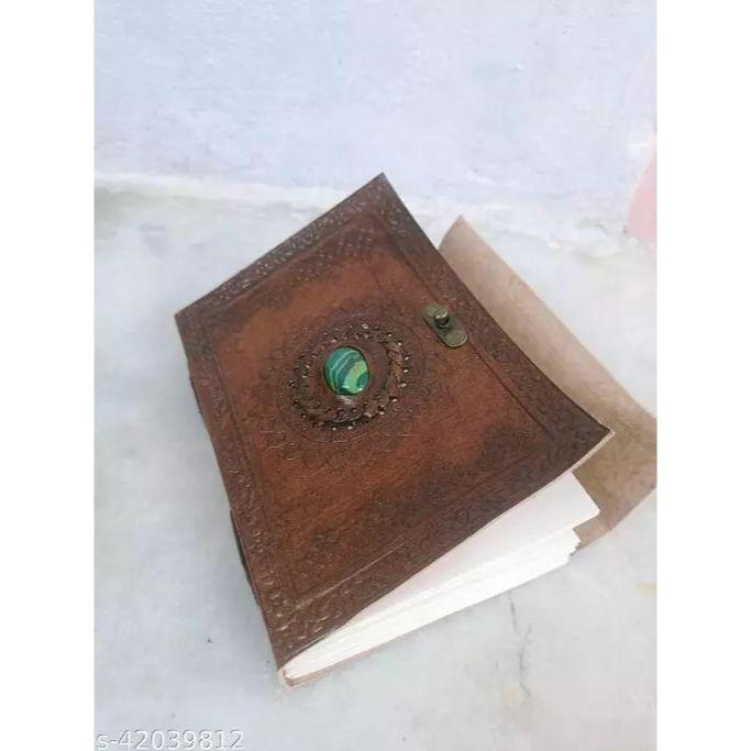 Handmade Leather Diary Embossed Antique Lock for Artist Sketchbook Size 7 * 5 Inch