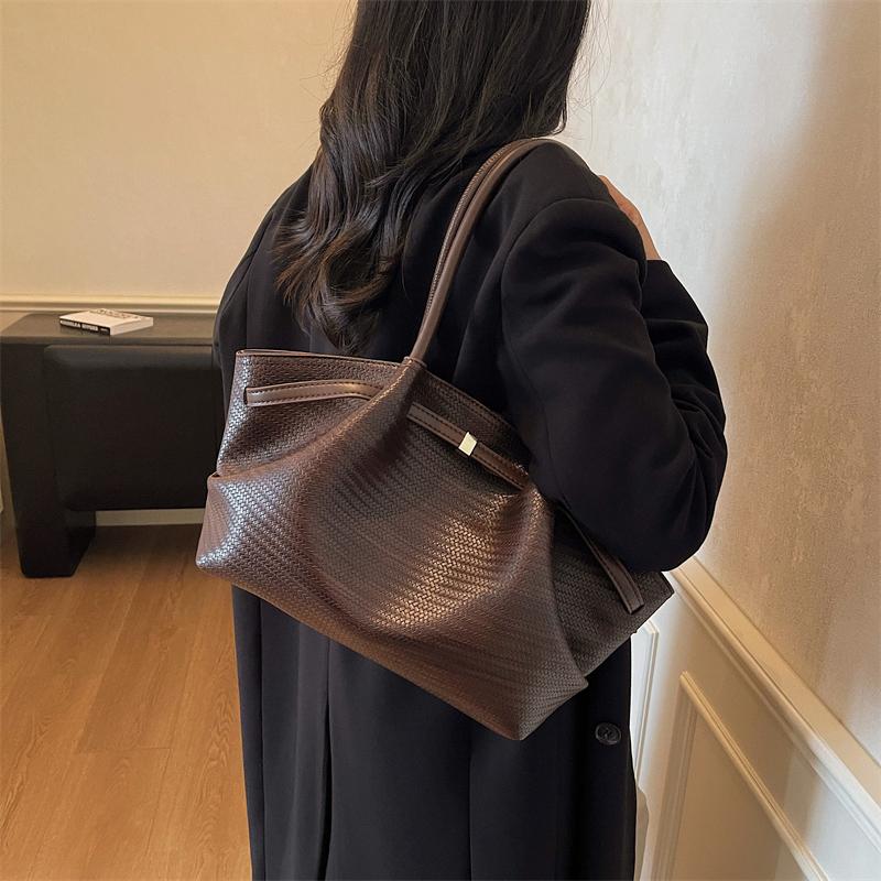 Borsa Tote in PU Testurizzato con Manico Superiore Grande Capacità Moda Borsa a Spalla Quotidiana