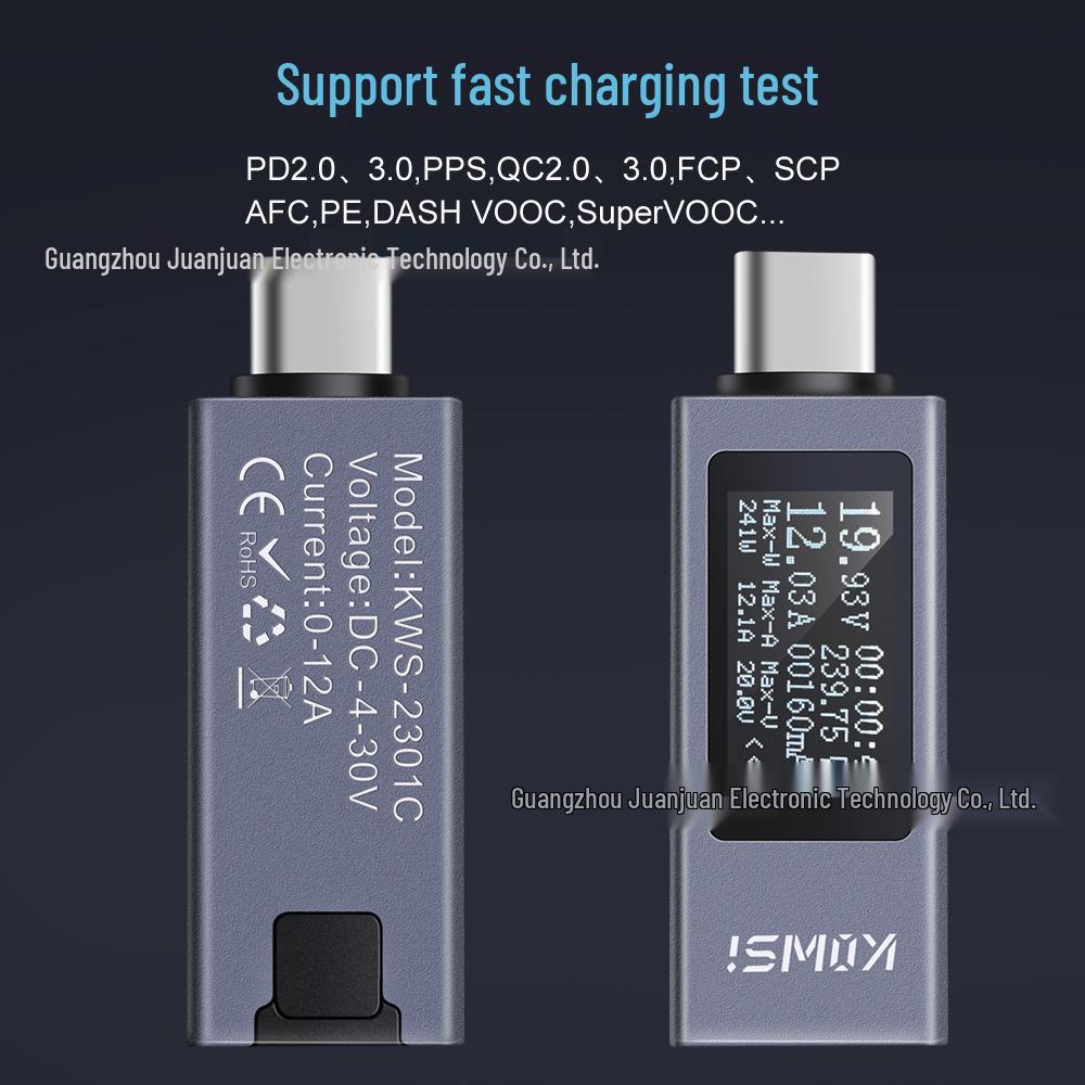 240W Fast Charging Type-C Digital Tester for Mobile Devices