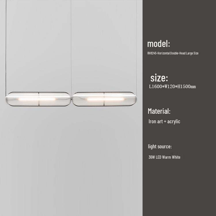 Nordic Modern LED Pendant Light - Creative Acrylic Long Strip Design for Living Room, Bedroom, or Restaurant.