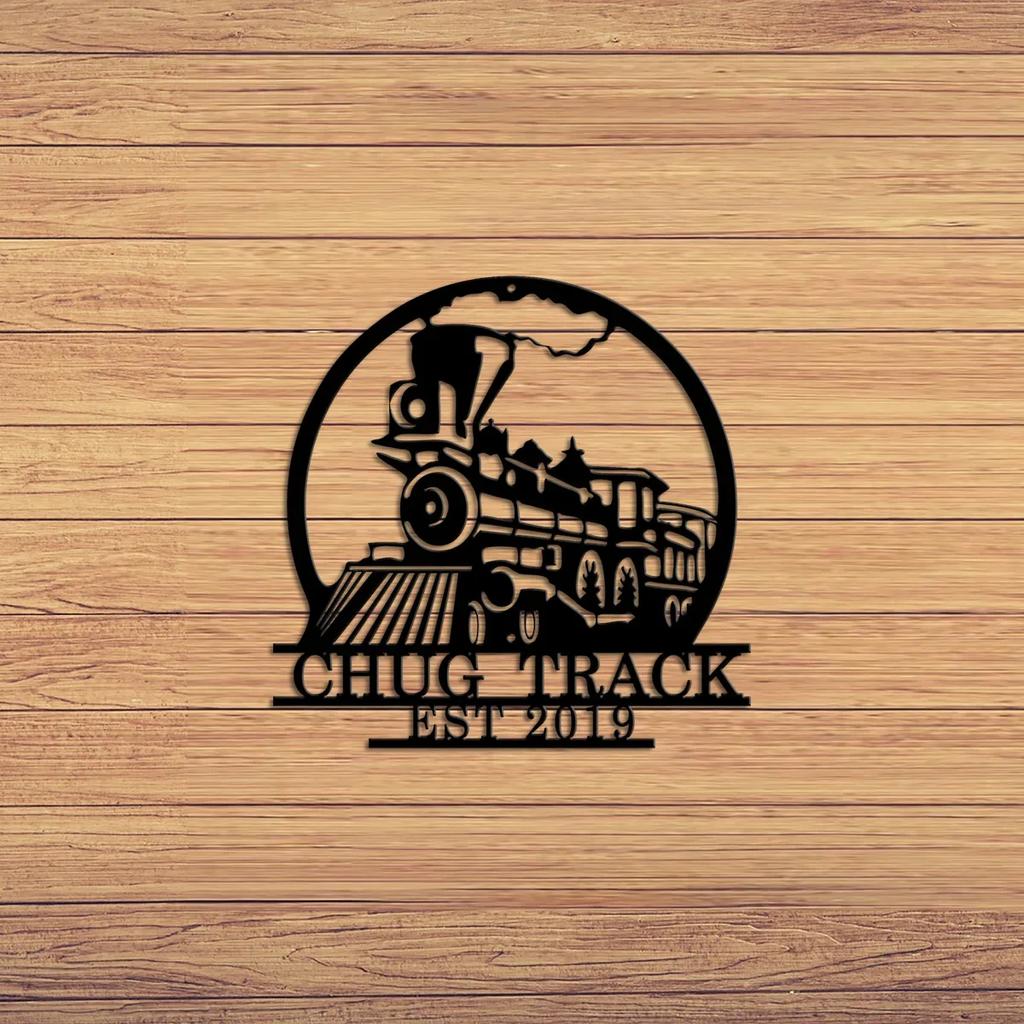 Custom Train Metal Sign, Powder Coated Wall Decor, Personalized Railroad Gift, Indoor Outdoor Rustic Art