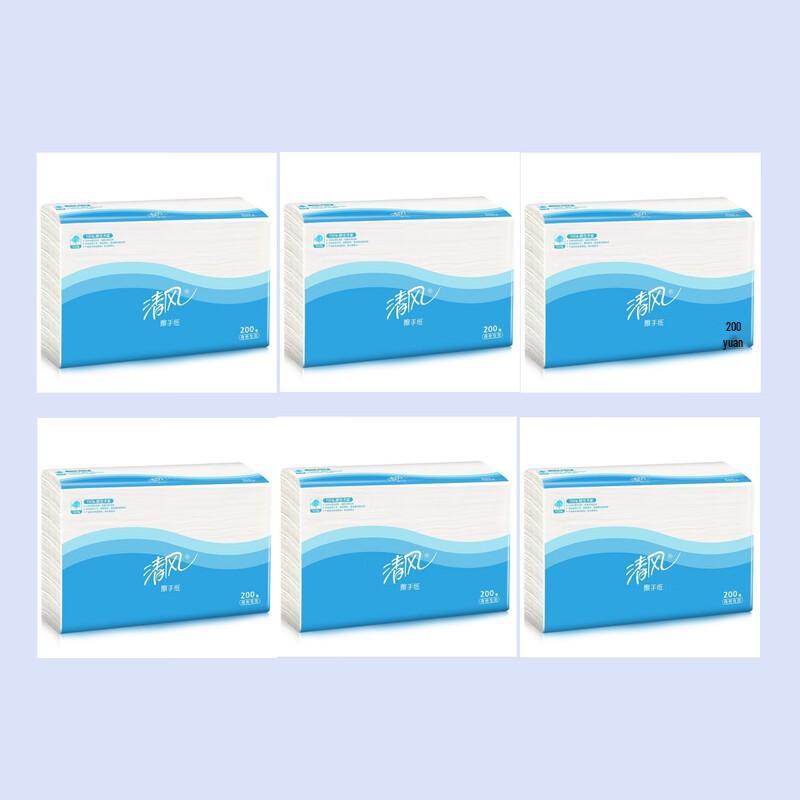 Qingfeng Commercial Tri-fold Hand Towel Paper, 200 Sheets, 6-Pack