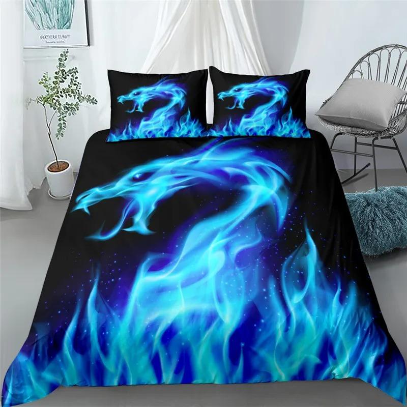 Fire Of Dragon Duvet Cover Set Single Twin Double Queen King Super King Size Bed Linen Set