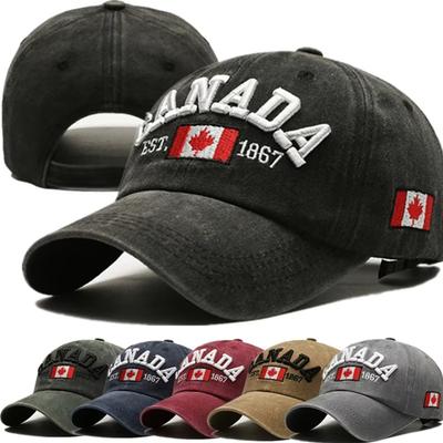 Unisex Washed Cotton Vintage Cap High Quality CANADA Letter Embroidery Baseball Cap Men And Women Outdoor Sports Hats