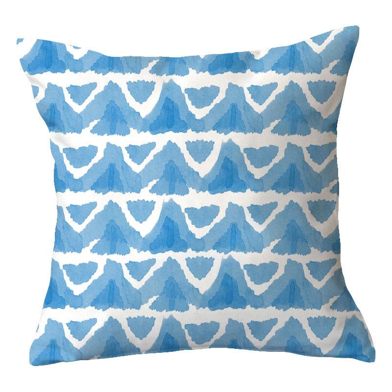 Simple New Blue Geometric Plush Pillowcase Home Fabric Sofa Pillow Cushion Cover Design