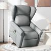 Electric Massage Recliner with Rising Function Light Grey Fabric