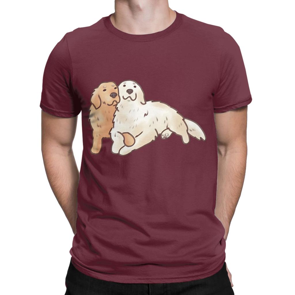 Two Golden Retriever Art Funny 100 Cotton TShirt Gloden Retirever Tops Tees For Unisex