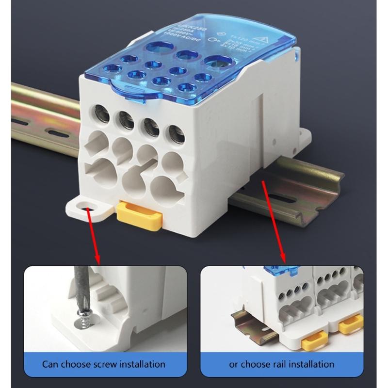 Plastic Junction Box Terminal Block Multi Outlet Terminal Block Rail Splitter Box For Electrical Installations