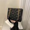 Niche Fashion Checkered Chain Women's Bag French Casual Shoulder Crossbody Bag ins Style Simple Underarm Bag PU Material