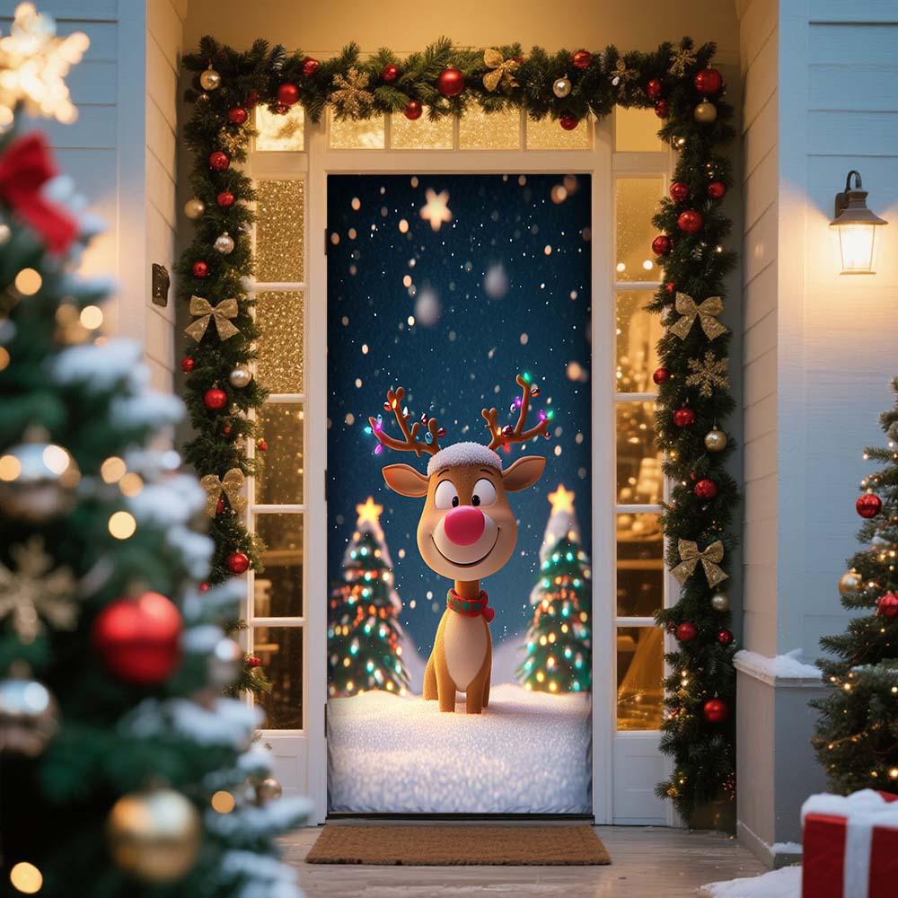 Cross-border Christmas Decoration: Santa Claus Door Banner for European & American Outdoor Parties