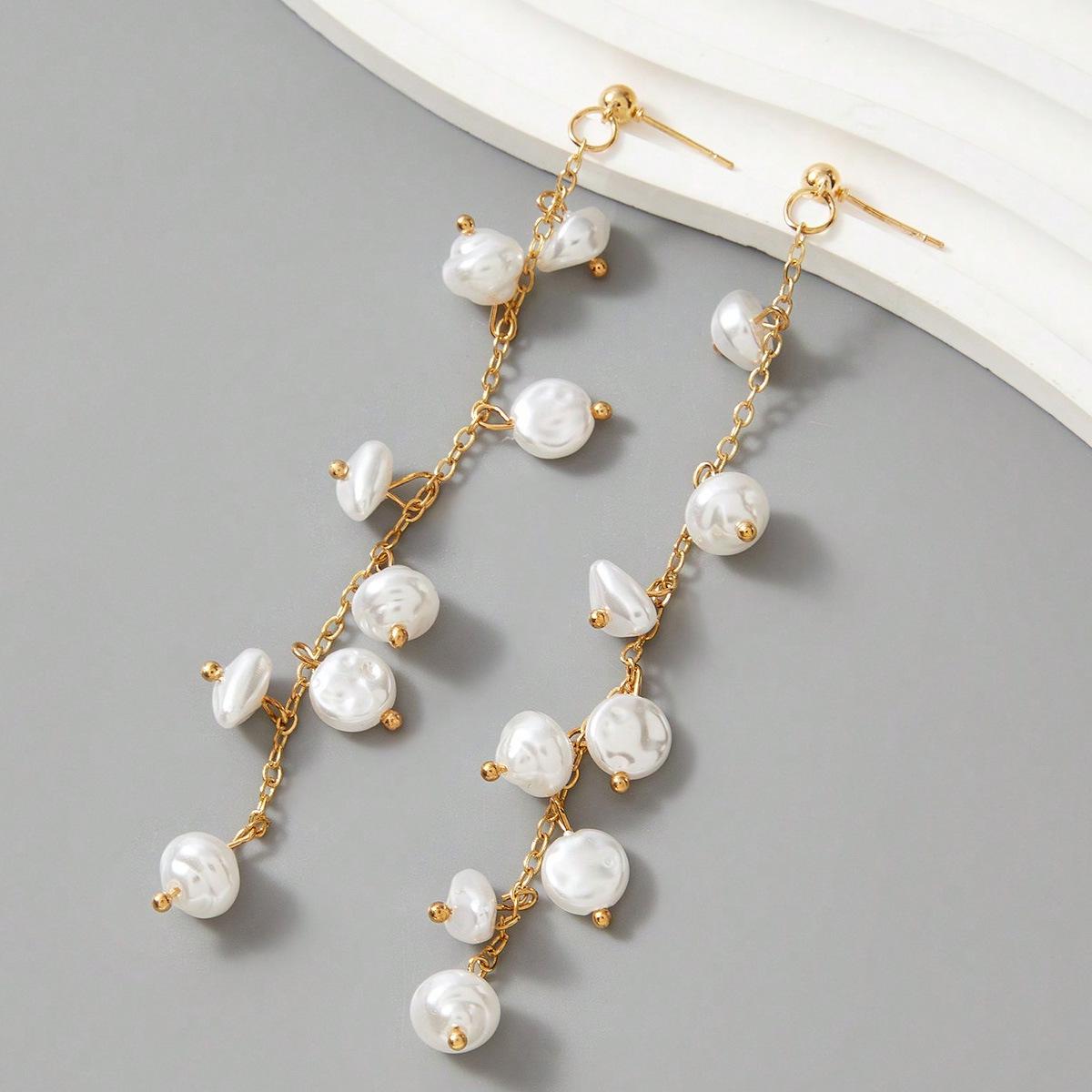 Elegant Korean-Japanese Pearl Tassel Earrings - Chic & Simple Fairy Style Accessories