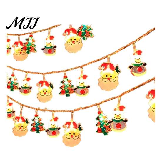 Creative Layout Holiday Props LED Christmas String Lights, Santa Claus/Snowman/Tree/Candy Cane Light, Decorative Cartoon Winter Seasonal Room