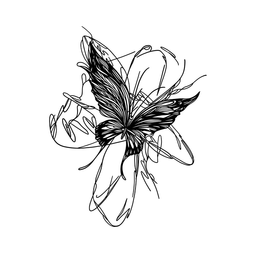 Simple Personality Spice Girl Three-Dimensional Butterfly Flower Wicker Collarbone Arm Tattoo Sticker